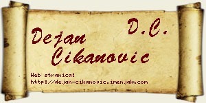 Dejan Čikanović vizit kartica